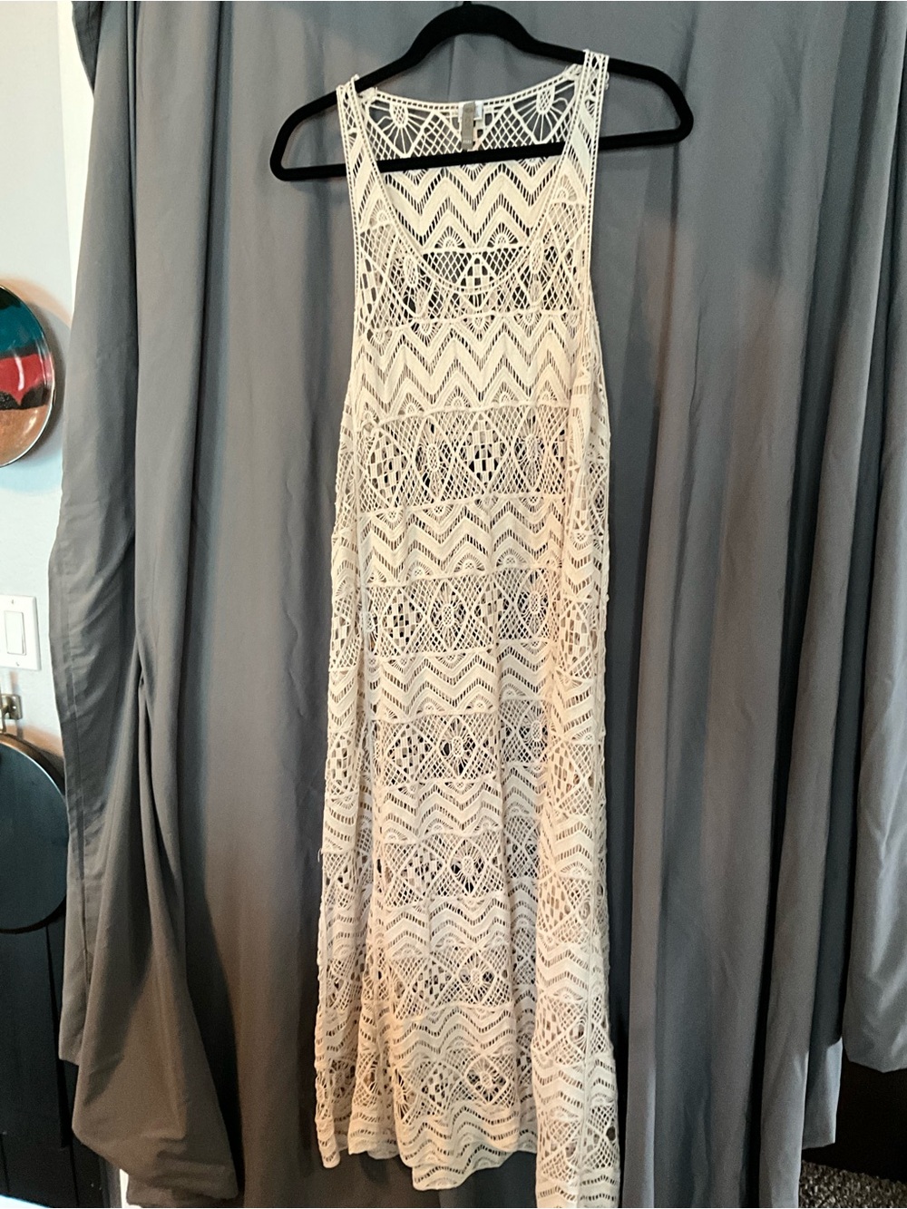 XCVI Cream Crochet Maxi Dress With Slip - Picture 6 of 10